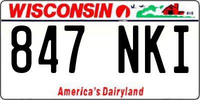 WI license plate 847NKI