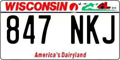 WI license plate 847NKJ