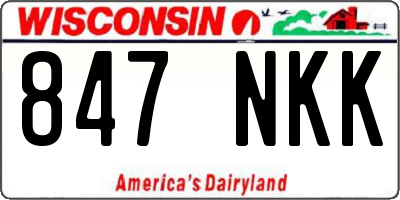 WI license plate 847NKK