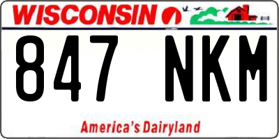 WI license plate 847NKM