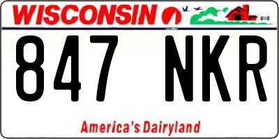 WI license plate 847NKR