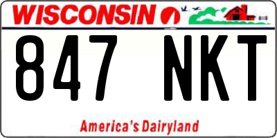WI license plate 847NKT