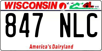 WI license plate 847NLC
