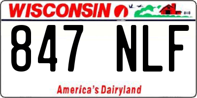 WI license plate 847NLF