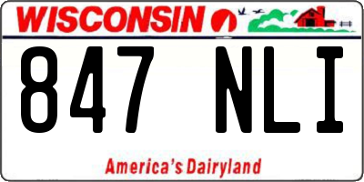 WI license plate 847NLI