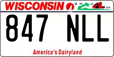 WI license plate 847NLL