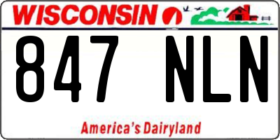 WI license plate 847NLN