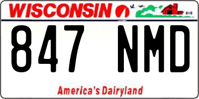 WI license plate 847NMD
