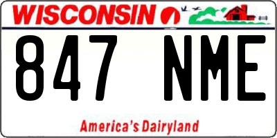 WI license plate 847NME