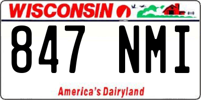 WI license plate 847NMI