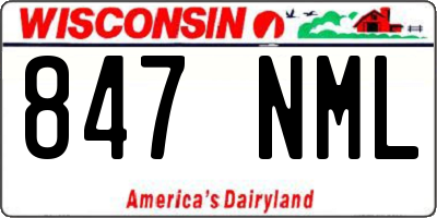 WI license plate 847NML