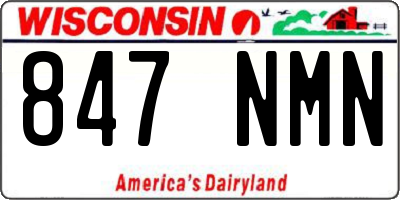 WI license plate 847NMN