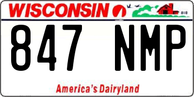 WI license plate 847NMP