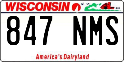 WI license plate 847NMS