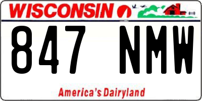 WI license plate 847NMW