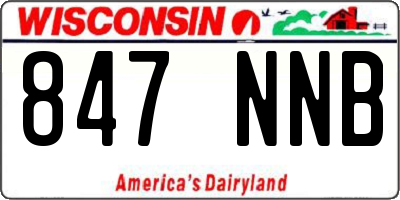 WI license plate 847NNB