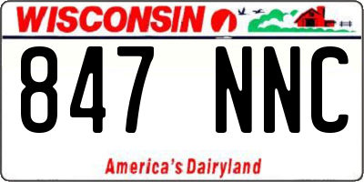 WI license plate 847NNC