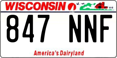 WI license plate 847NNF
