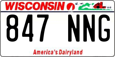 WI license plate 847NNG