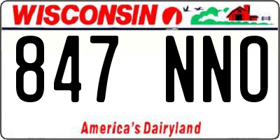 WI license plate 847NNO
