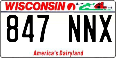 WI license plate 847NNX