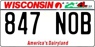 WI license plate 847NOB
