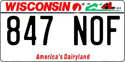 WI license plate 847NOF