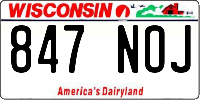WI license plate 847NOJ