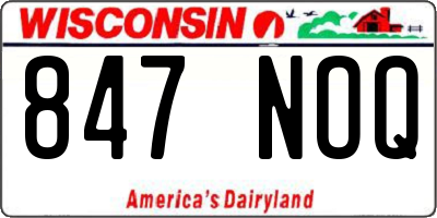 WI license plate 847NOQ
