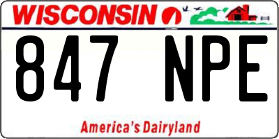 WI license plate 847NPE