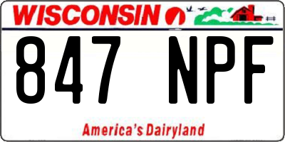 WI license plate 847NPF