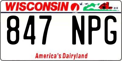 WI license plate 847NPG
