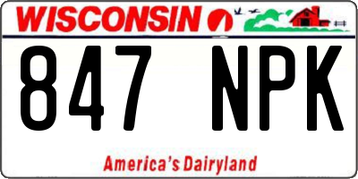 WI license plate 847NPK