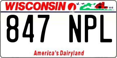WI license plate 847NPL