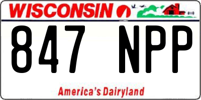 WI license plate 847NPP