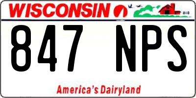 WI license plate 847NPS