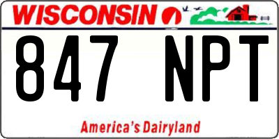 WI license plate 847NPT