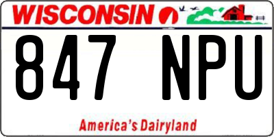 WI license plate 847NPU