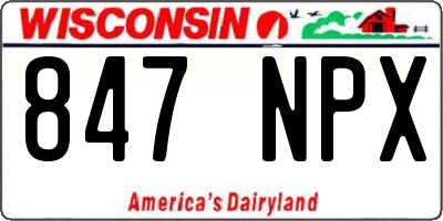 WI license plate 847NPX