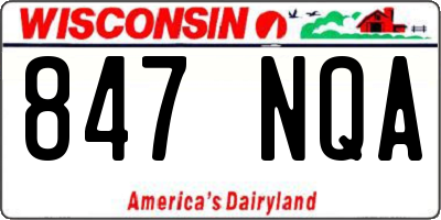 WI license plate 847NQA