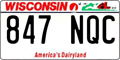 WI license plate 847NQC