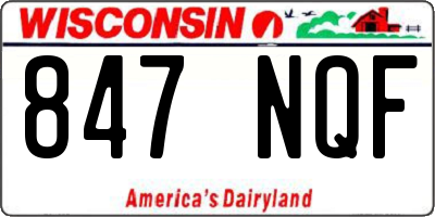 WI license plate 847NQF