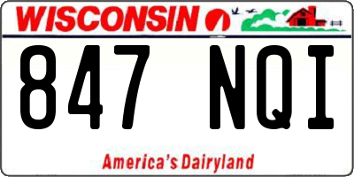 WI license plate 847NQI