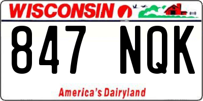 WI license plate 847NQK