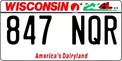 WI license plate 847NQR
