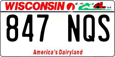 WI license plate 847NQS
