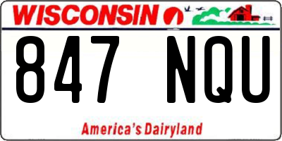 WI license plate 847NQU