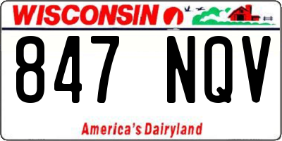 WI license plate 847NQV