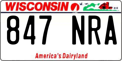WI license plate 847NRA