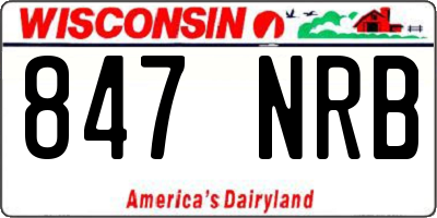 WI license plate 847NRB